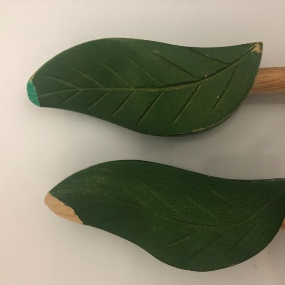 3pc Wooden Hand painted Salad Bowl Set - Picture 5 of 8